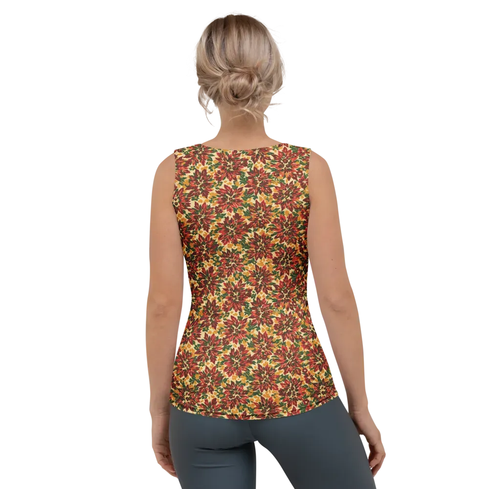 Autumn Dahlia on Women's Tank Top — Back