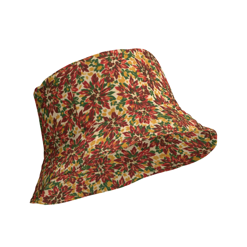 Autumn Dahlia on Reversible Bucket Hat — Product details Outside