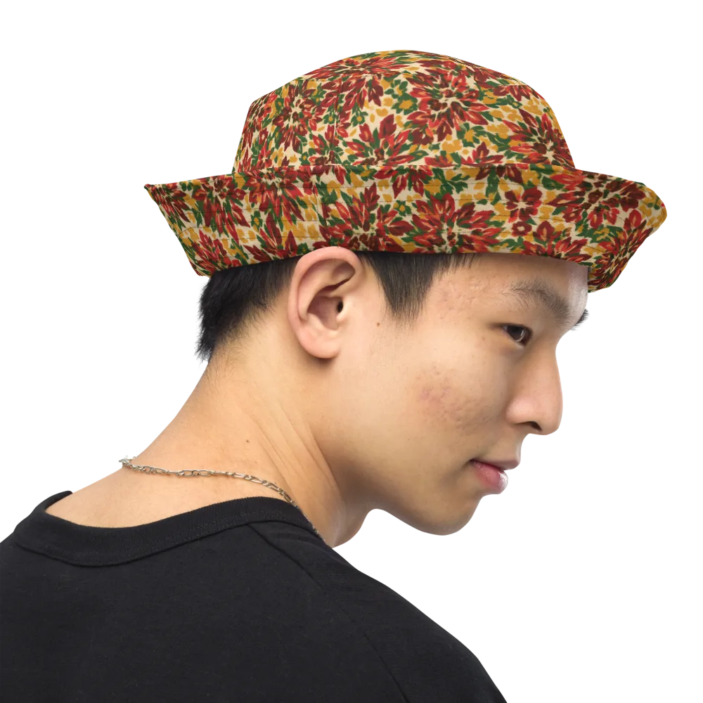 Autumn Dahlia on Reversible Bucket Hat — Right Outside