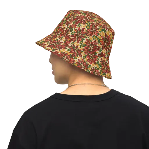 Autumn Dahlia on a Reversible Bucket Hat