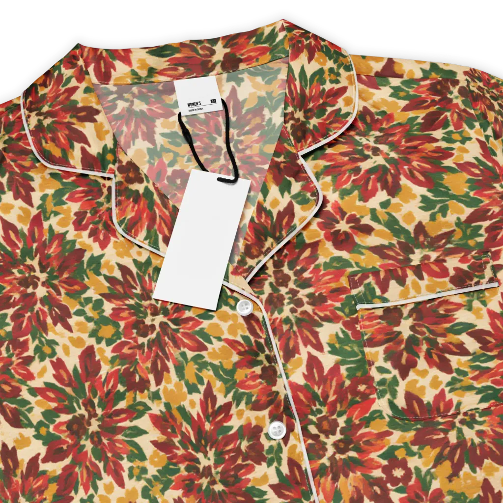 Autumn Dahlia on Women's Short Sleeve Pajama Top — Product details