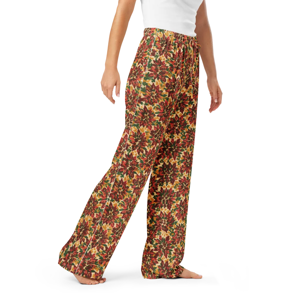 Autumn Dahlia on Women's Pajama Pants — Right Front