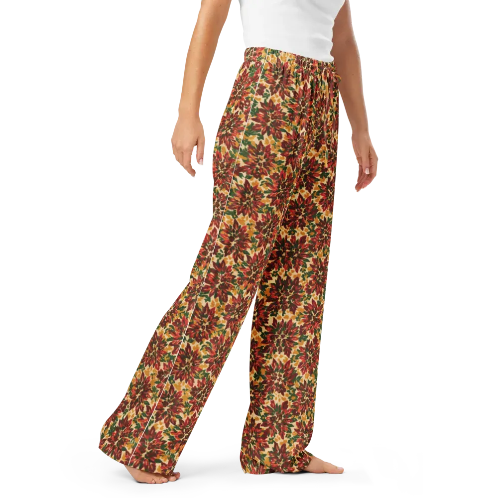 Autumn Dahlia on Women's Pajama Pants — Right Front