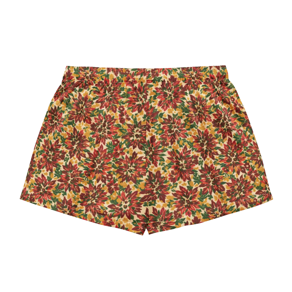 Autumn Dahlia on Women's Pajama Shorts — Back