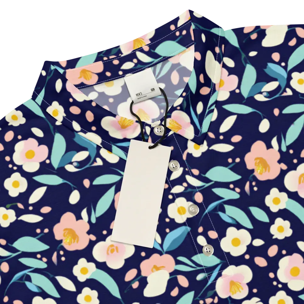 Midnight Camellia on Men's Slim Fit Polo Shirt — Product details