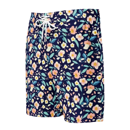 Midnight Camellia on a Men's Board Shorts
