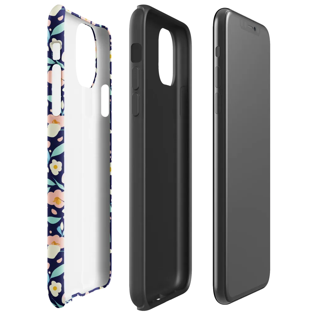 Midnight Camellia on Tough Case for iPhone® — Right