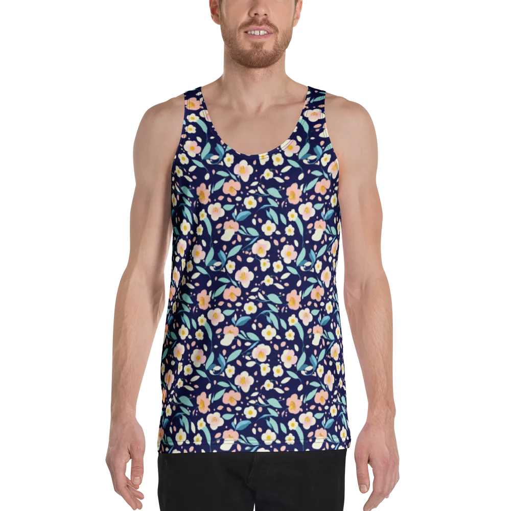 Midnight Camellia on Men's Tank Top — Front