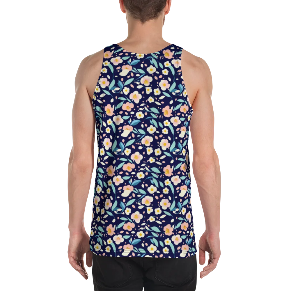 Midnight Camellia on Men's Tank Top — Back