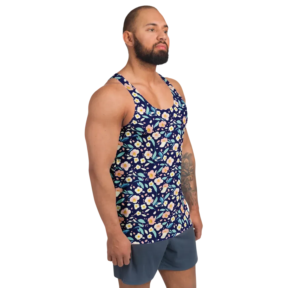 Midnight Camellia on Men's Tank Top — Right Front