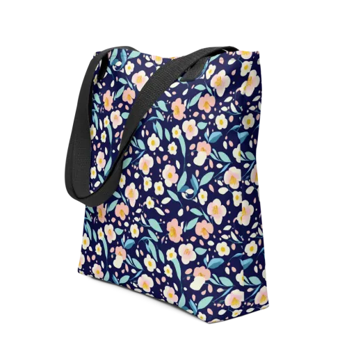 Midnight Camellia on a Tote Bag