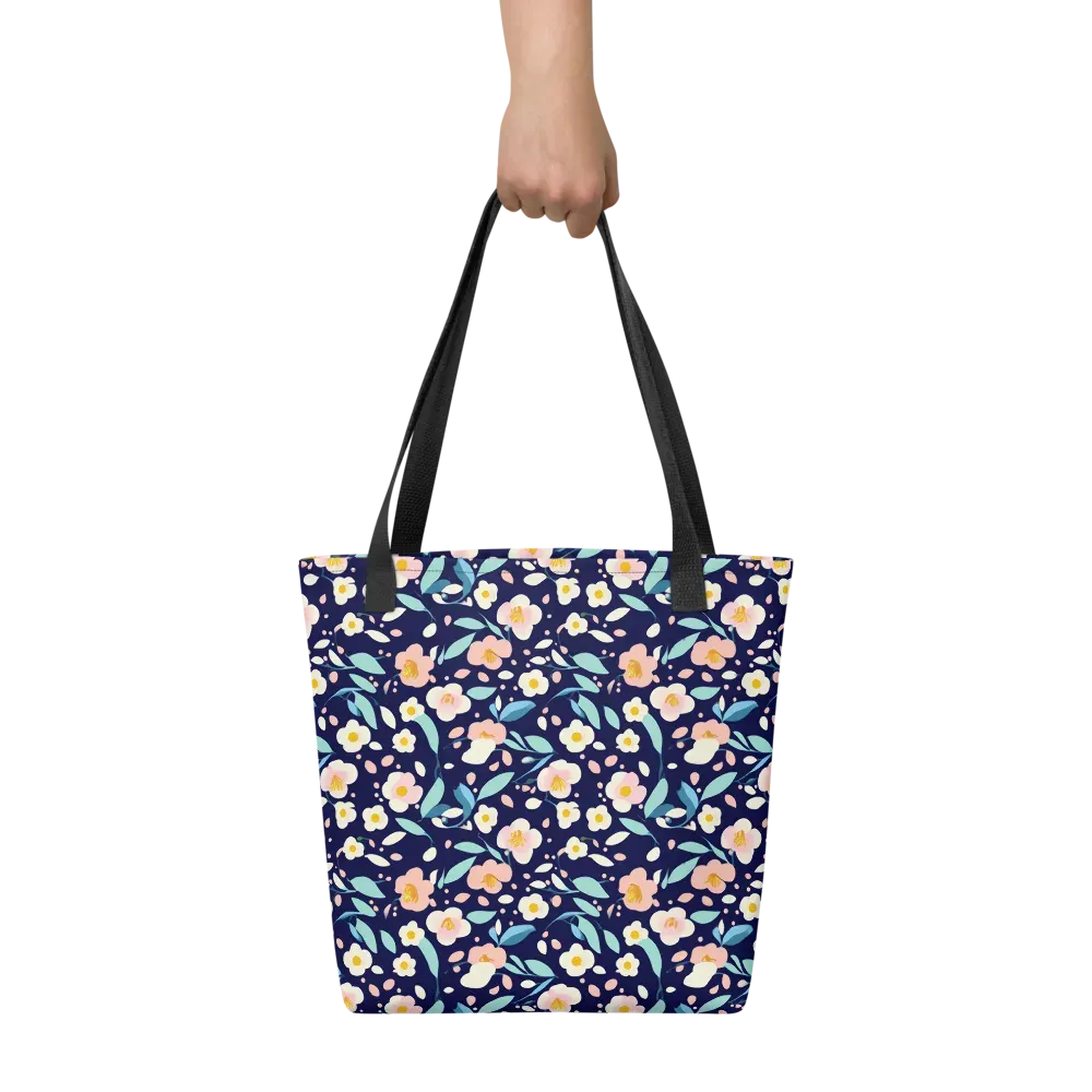 Midnight Camellia on Tote Bag — Front