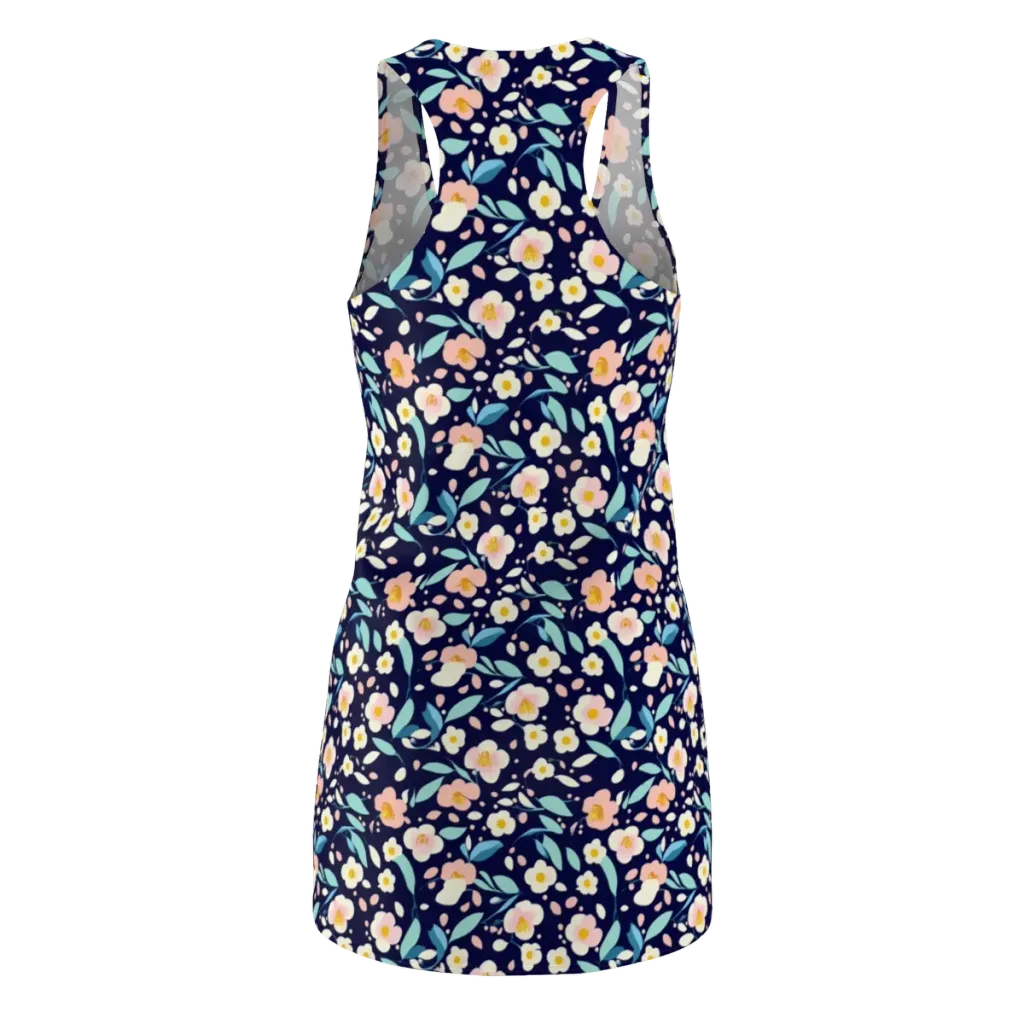 Midnight Camellia on Racerback Dress — Back