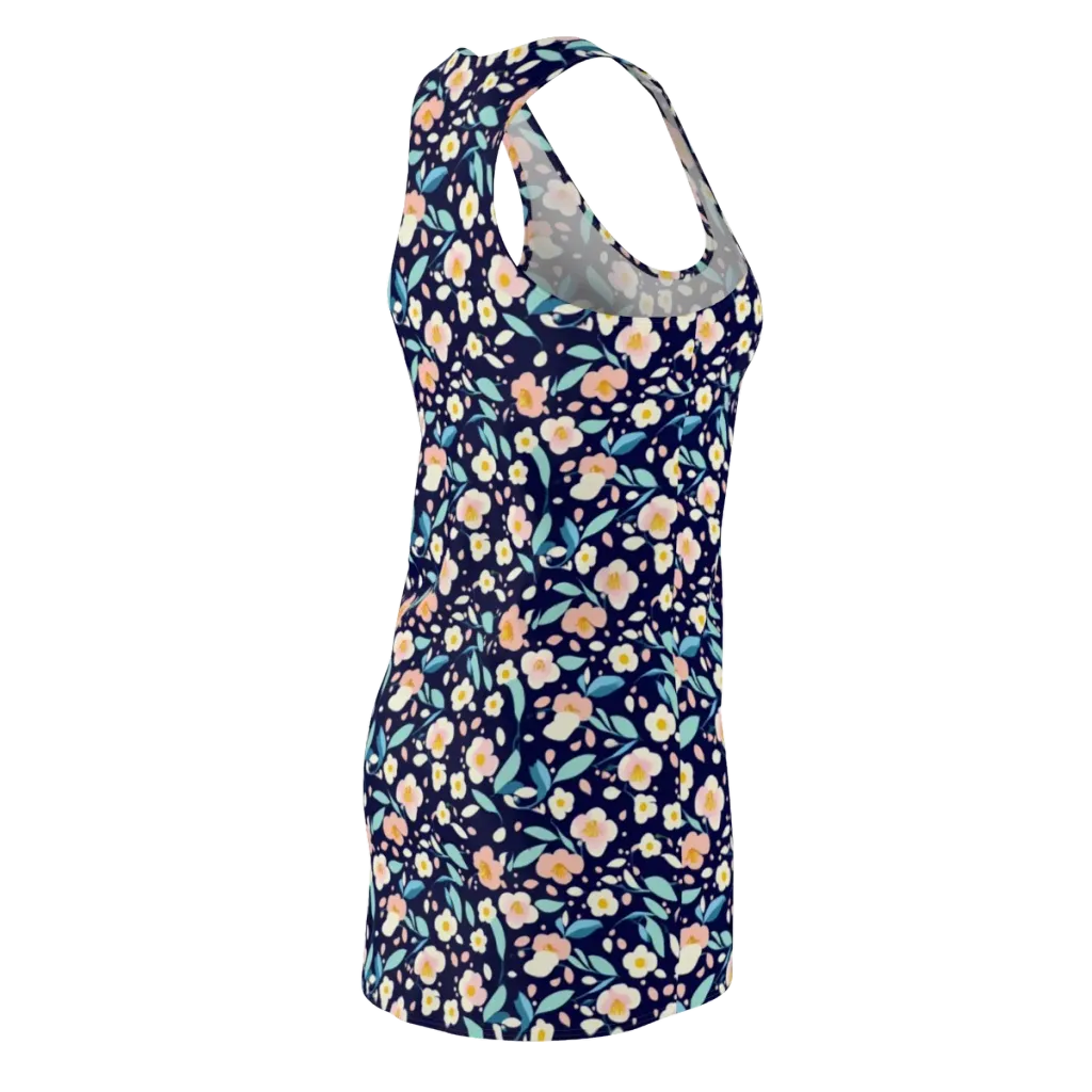 Midnight Camellia on Racerback Dress — Back Side