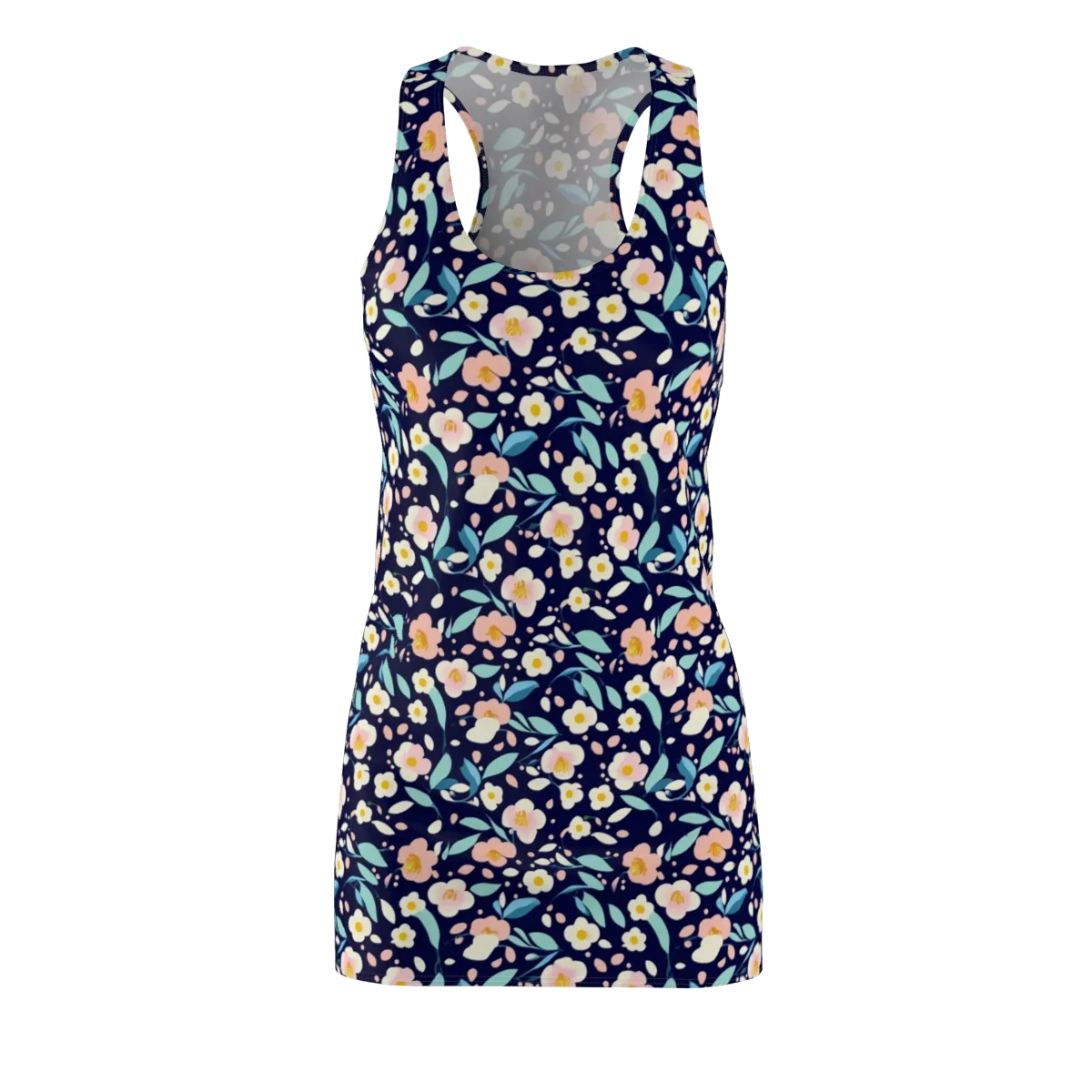 Midnight Camellia on Racerback Dress — Front