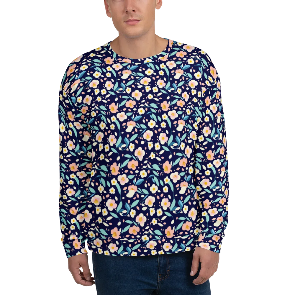 Midnight Camellia on Sweatshirt — Front