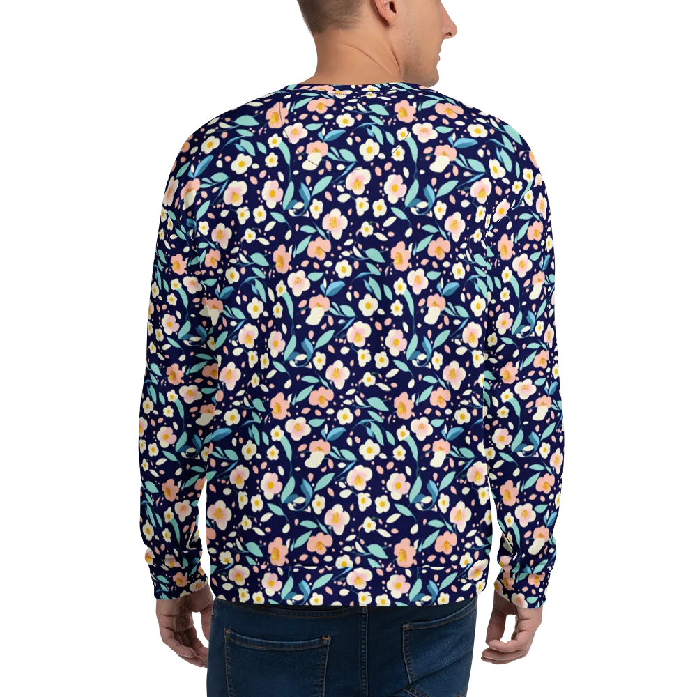 Midnight Camellia on Sweatshirt — Back