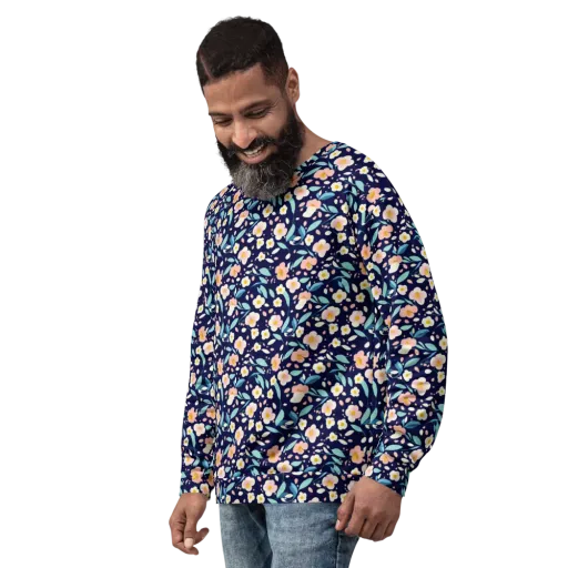 Midnight Camellia on a Sweatshirt