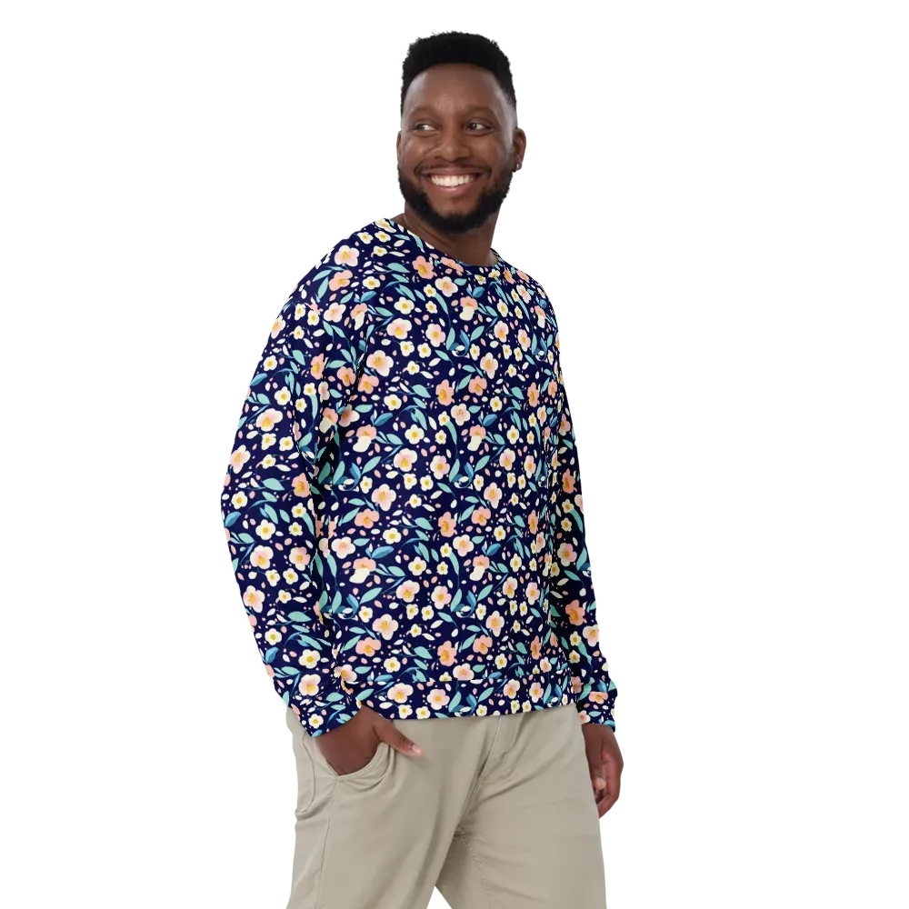 Midnight Camellia on Sweatshirt — Front