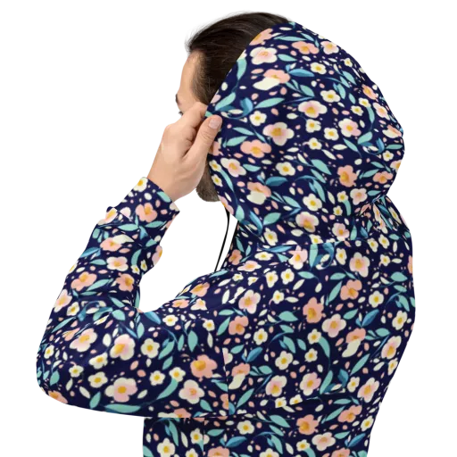Midnight Camellia on a Hoodie