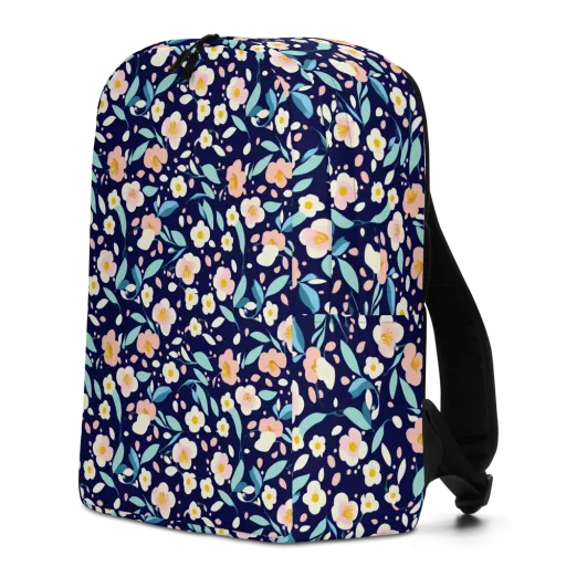 Midnight Camellia on a Minimalist Backpack