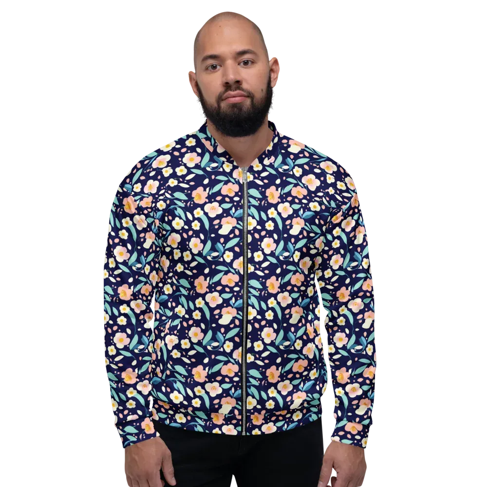 Midnight Camellia on Bomber Jacket — Front