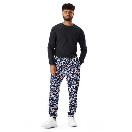 Midnight Camellia on a Men's Joggers