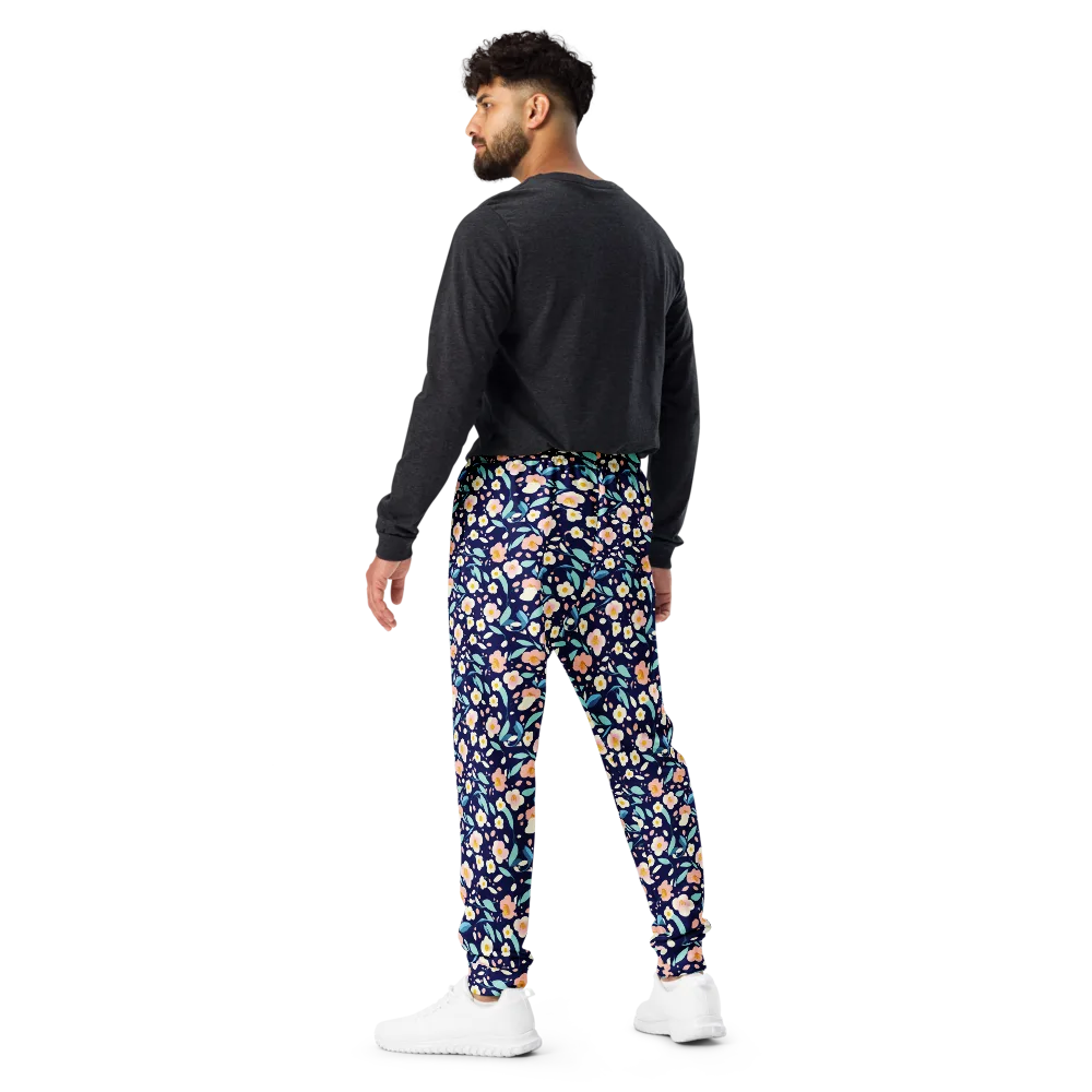 Midnight Camellia on Men's Joggers — Back