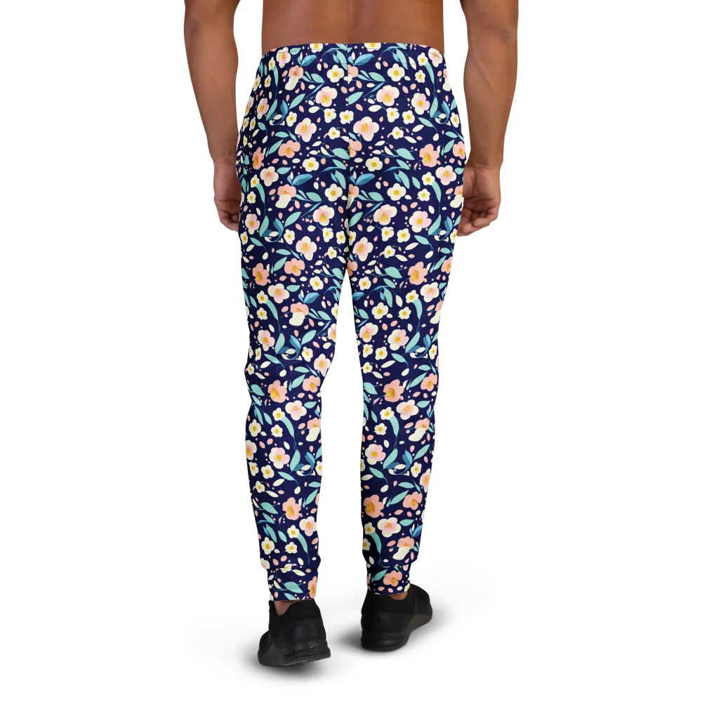 Midnight Camellia on Men's Joggers — Back