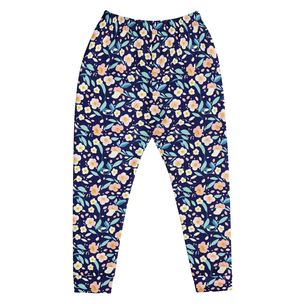 Midnight Camellia on Men's Joggers — Front