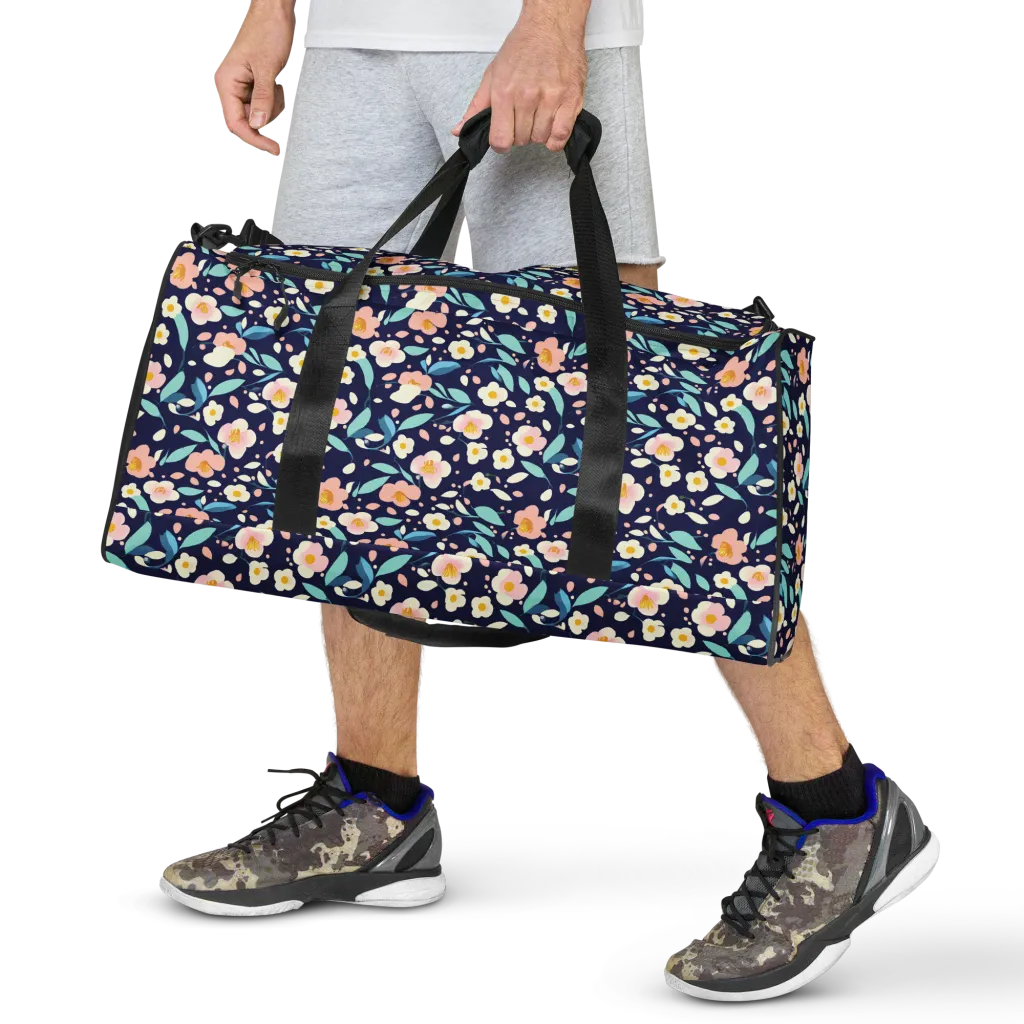 Midnight Camellia on Duffle Bag — Front