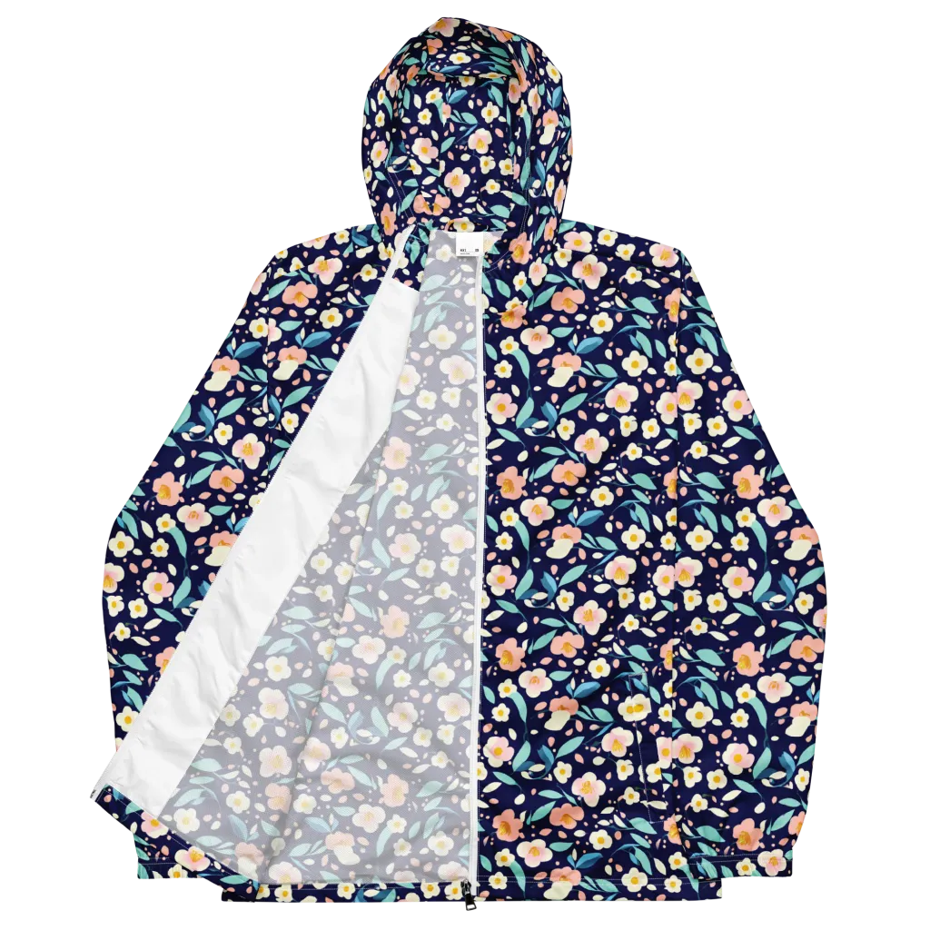 Midnight Camellia on Men's Windbreaker — Front