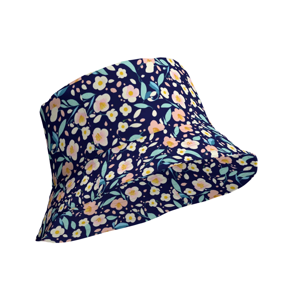 Midnight Camellia on Reversible Bucket Hat — Product details Outside