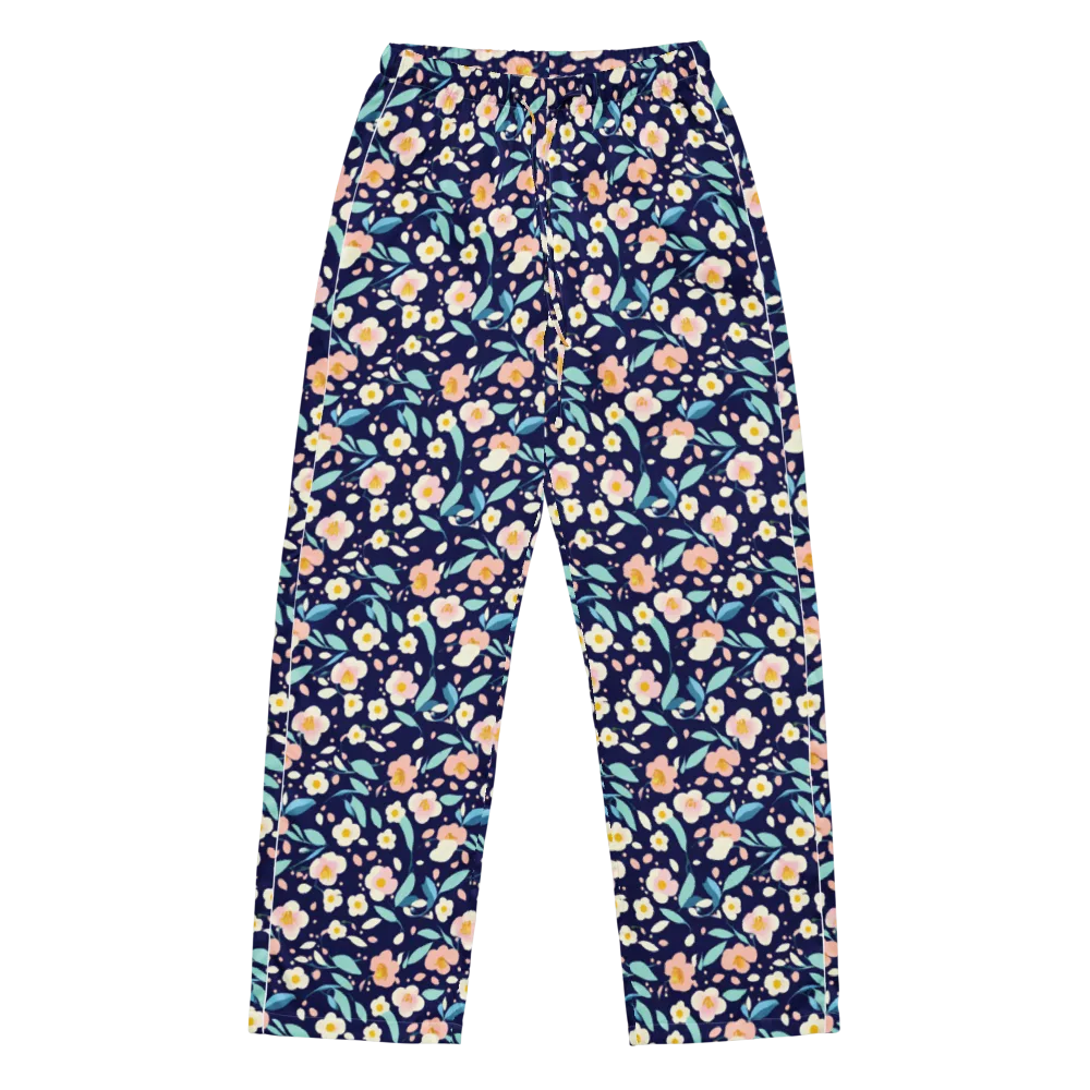 Midnight Camellia on Women's Pajama Pants — Front