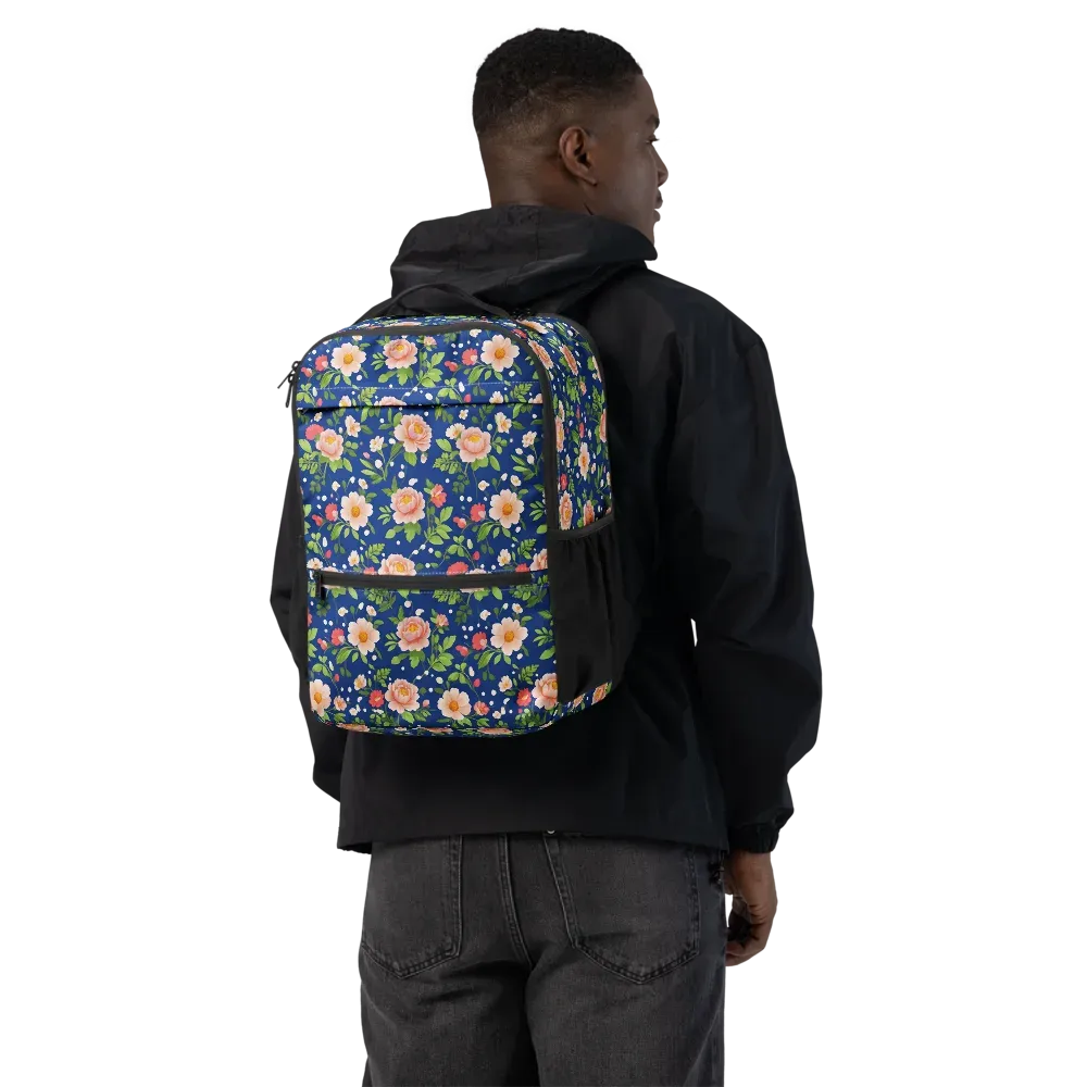 Midnight Peony on Utility Backpack — Back