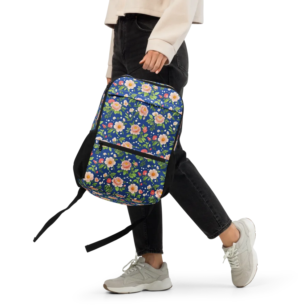 Midnight Peony on Utility Backpack — Front