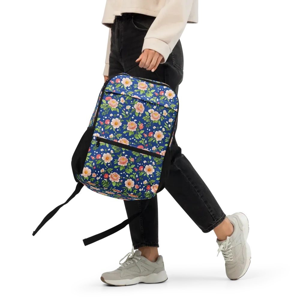 Midnight Peony on Utility Backpack — Front