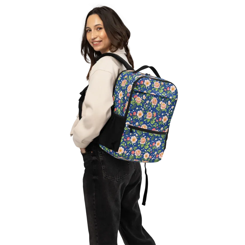 Midnight Peony on Utility Backpack — Back