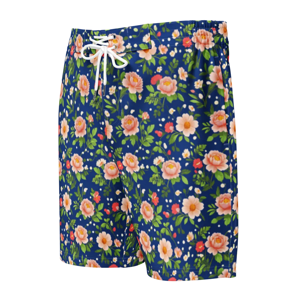 Midnight Peony on Men's Board Shorts — Front