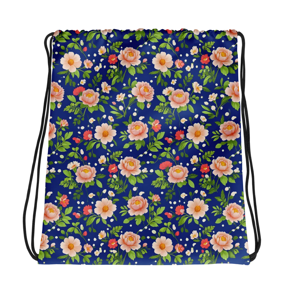 Midnight Peony on Drawstring Bag — Photo
