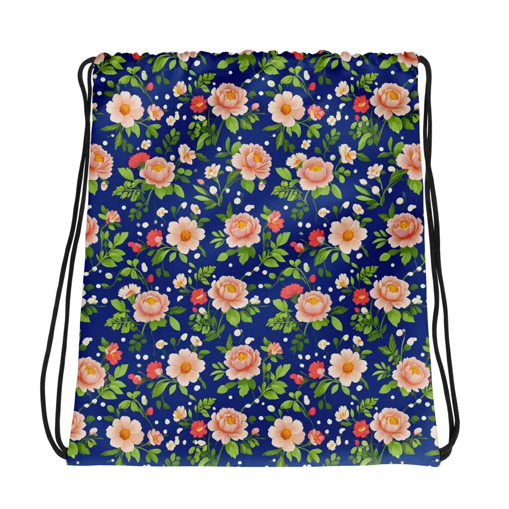 Midnight Peony on Drawstring Bag — Photo