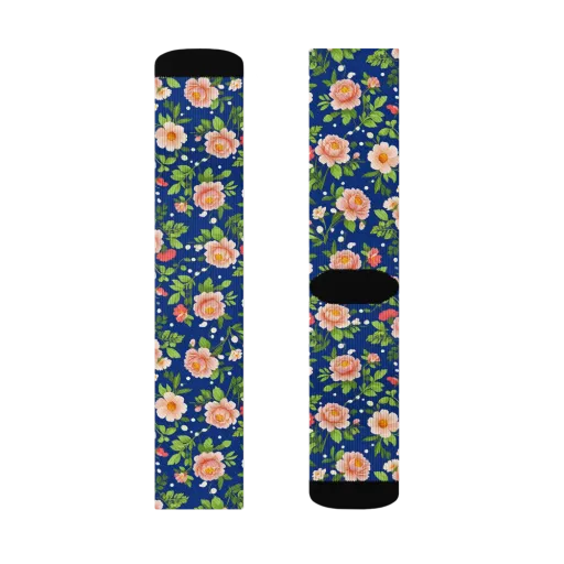 Midnight Peony on a Socks