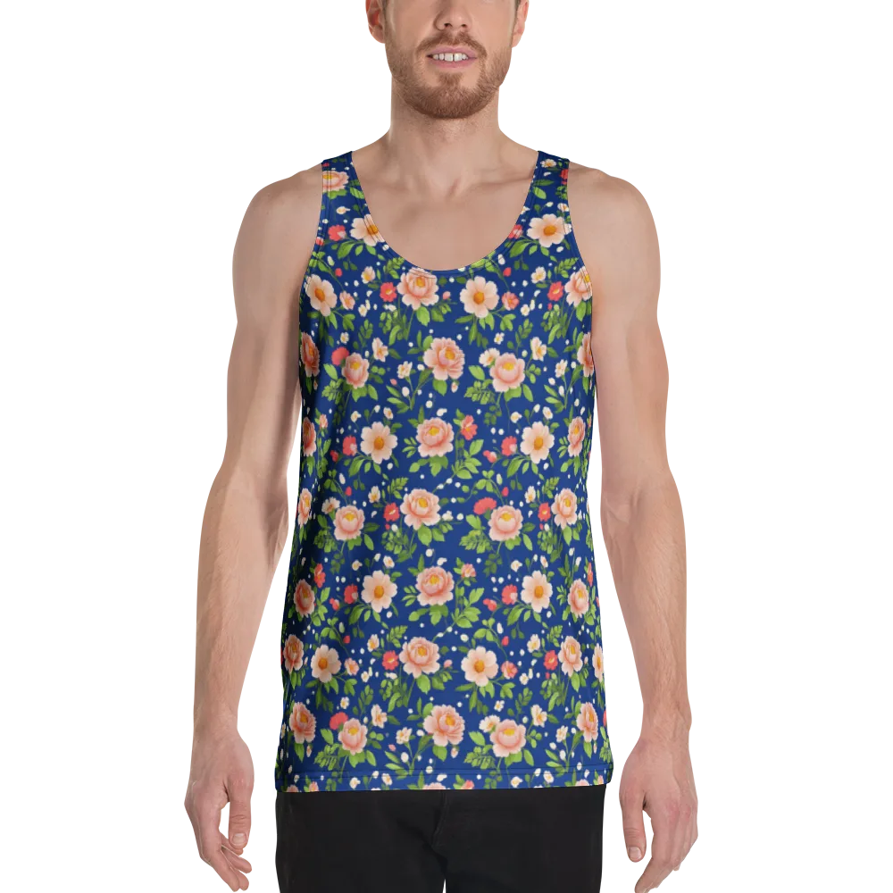 Midnight Peony on Men's Tank Top — Front