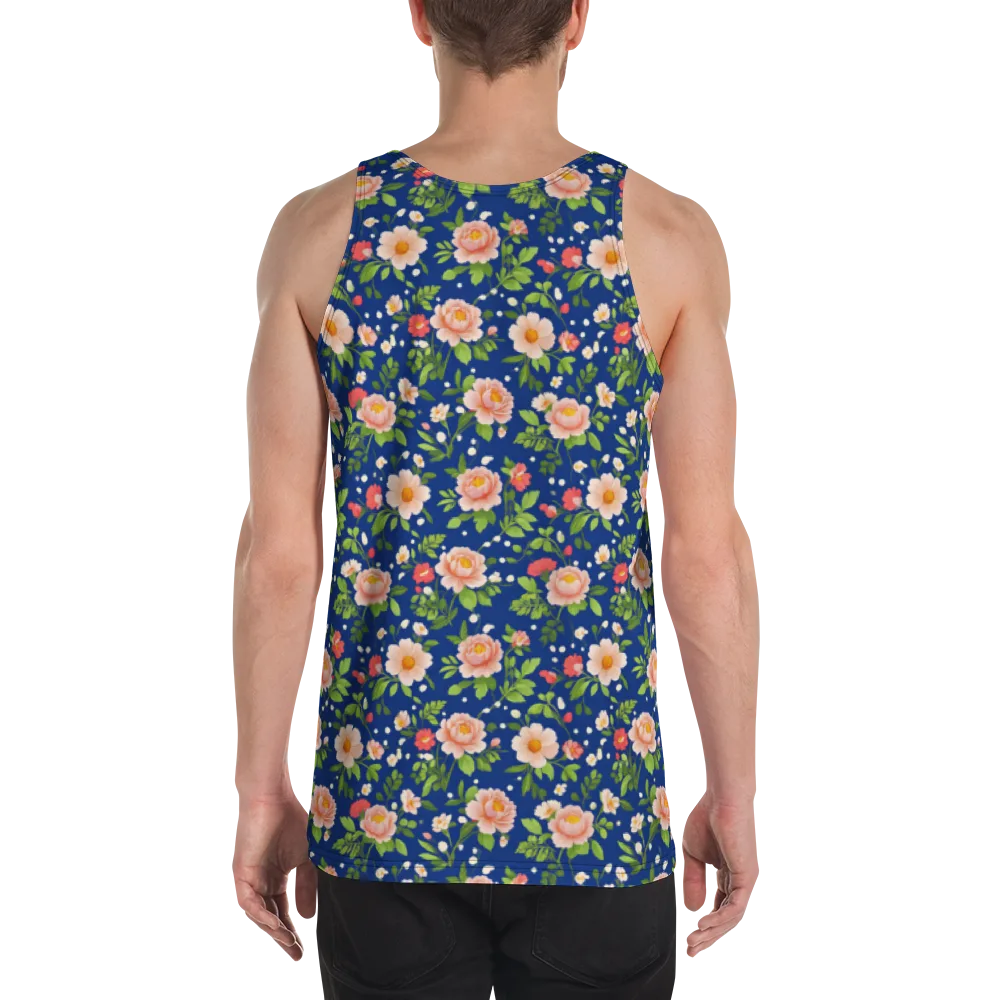 Midnight Peony on Men's Tank Top — Back