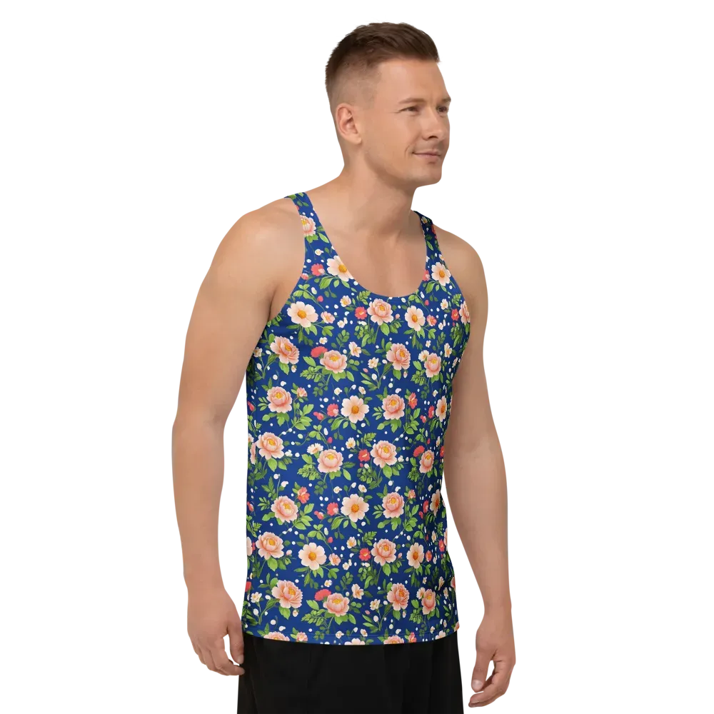 Midnight Peony on Men's Tank Top — Right Front