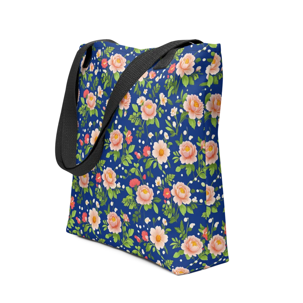 Midnight Peony on Tote Bag — Front