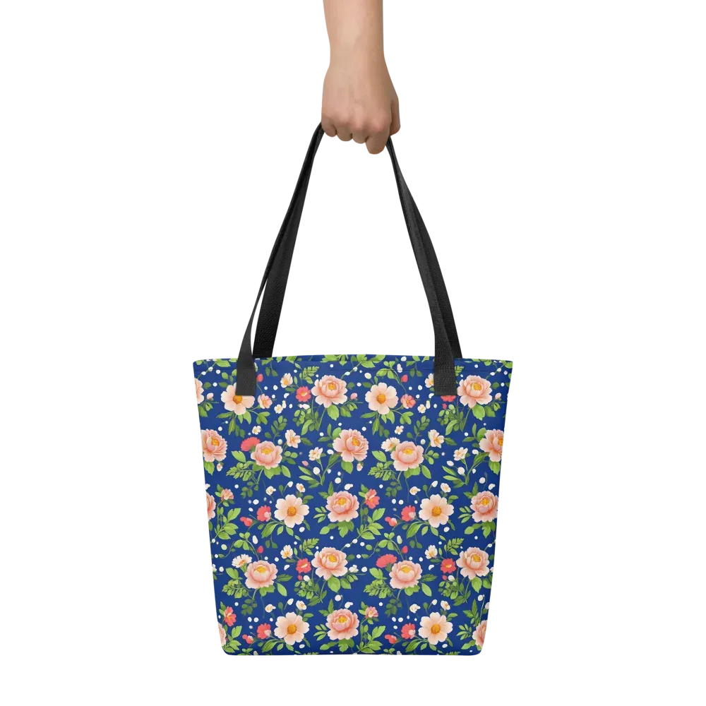Midnight Peony on Tote Bag — Front