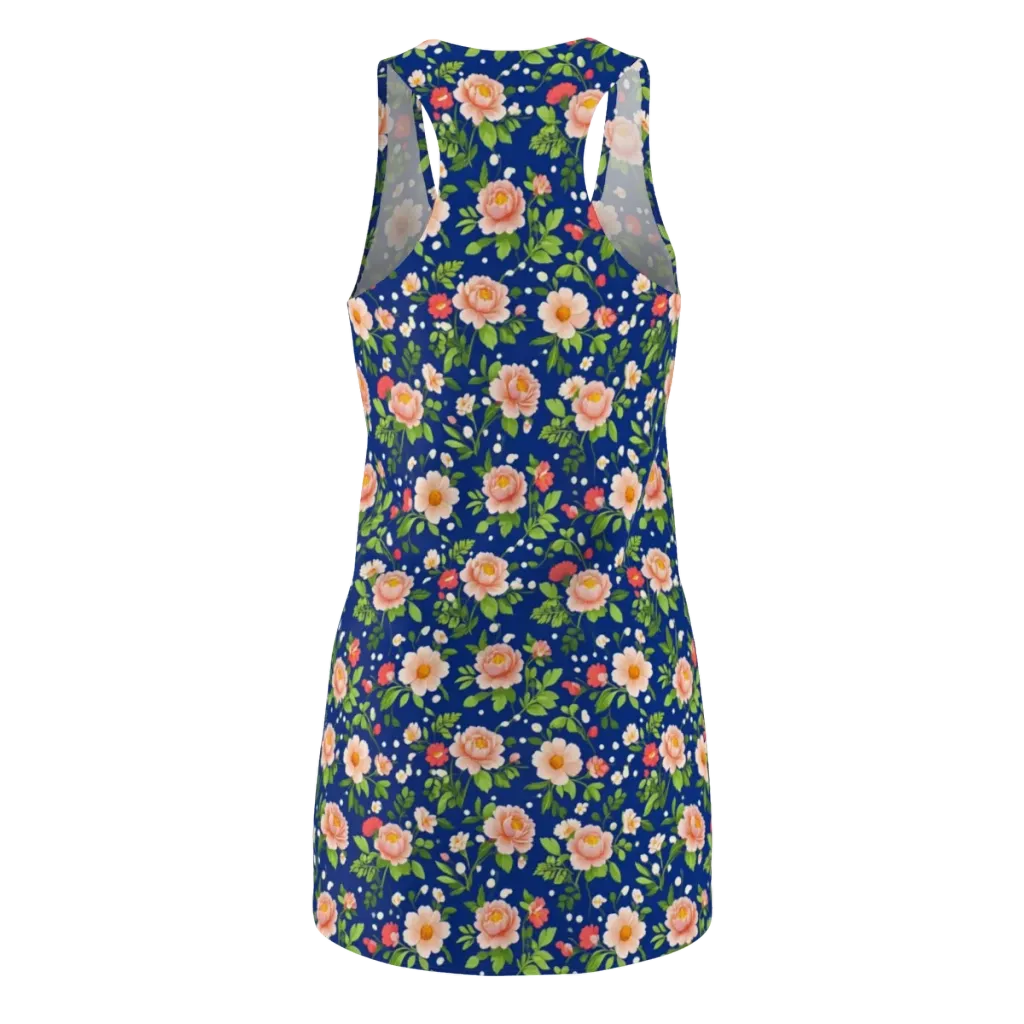Midnight Peony on Racerback Dress — Back