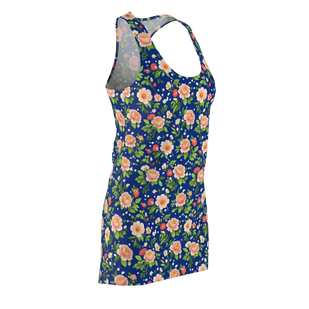 Midnight Peony on Racerback Dress — Front Side