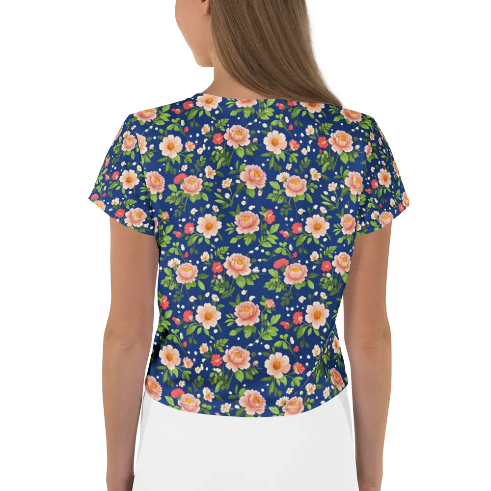 Midnight Peony on Crop Tee — Back